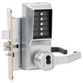 Mortise Combination Lever Lock, Key Override, Passage, Lockout, Less Core, Satin Chrome