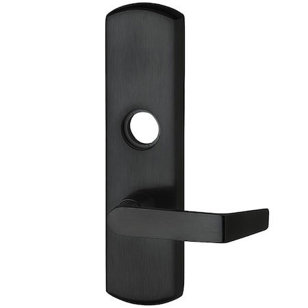 Lever Trim, Night Latch, Rim/Vertical Rod Prep, 06 Lever Style, Blk Painted Fnsh, Right Hand Reverse