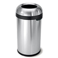 16 gal Round Indoor Metal Can, Brushed, Stainless Steel, 16.1 in