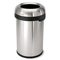21 gal Round Indoor Metal Can, Brushed, Stainless Steel, 17.8 in