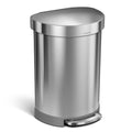 60 L Half-Round Step-On Can, Brushed, Foot Pedal, Stainless Steel, 17.9 in