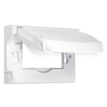 Box Cover, Outlet Box Type, 1 Gang, Aluminum, Flip and Snap Cover Type