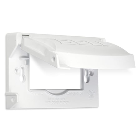 Box Cover, Outlet Box Type, 1 Gang, Aluminum, Flip and Snap Cover Type