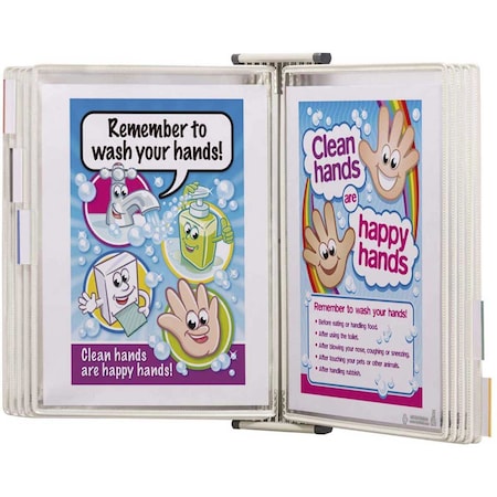 Antimicrobial Wall Display Unit 10 White Pockets