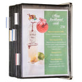 Antimicrobial Wall Display Unit 10 Black Pockets, Stainless Steel