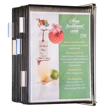 Antimicrobial Wall Display Unit 10 Black Pockets, Stainless Steel
