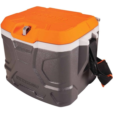 Orange & Gray Industrial Hard Sided Cooler - 17 Quart