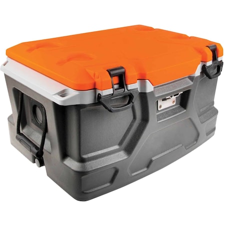Orange & Gray Industrial Hard Sided Cooler - 48 Quart