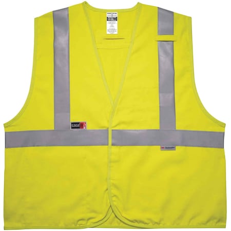 Lime L/XL Hi-Vis FR Safety Vest - Class 2, Dual Compliant