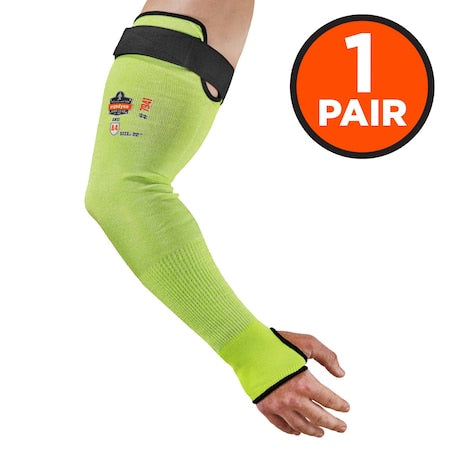 22" Lime Cut-Resistant Arm Sleeve Pair