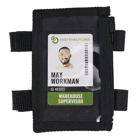 Black Dual Band ID Holder with Zipper