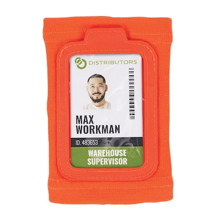 Orange Wrist ID Badge Holder