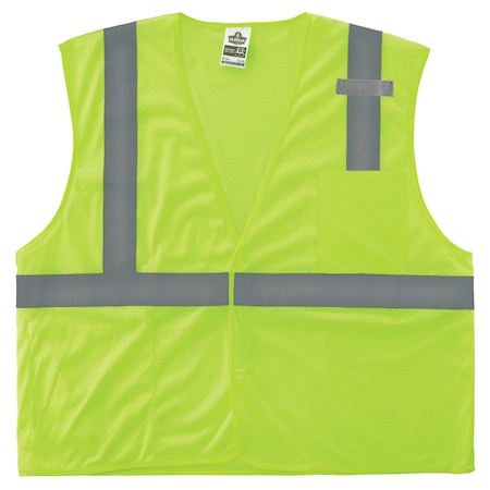 Hi-Vis Safety Vest XS Class 2 , Hook & Loop 1 Mic Tab