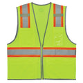 Two-Tone Hi-Vis Safety Vest L/XL Class 2 H Back, , Zipper 6 Pockets, 2 Mic Tab, ID Window