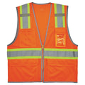 Two-Tone Hi-Vis Safety Vest 5XL Class 2 H Back, , Zipper 6 Pockets, 2 Mic Tab, ID Window