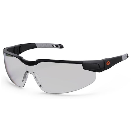 DELLENGER, Safety Glasses, Anti-Fog, Matte Black Frame, Half-Frame
