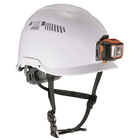 White Class C Safety Helmet + LED Light