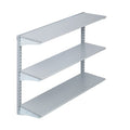 Wall Mount Shelving Unit W/ 3 Steel Shelves & Mounting Hardware, Gray, 33" W x 31.5" H