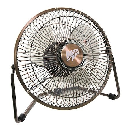 8 in. Blade Dia Desk Fan, Table Fan, Portable Fan, USB Fan, Non-Oscillating, 1 Speeds, Copper