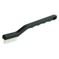 Wire Scratch Brush, .012 White Nylon Fill, Plastic Block, 3 x 7 Rows