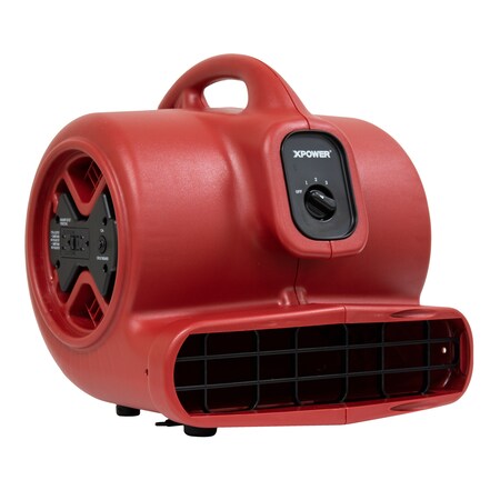 Air Mover W/ GFCI Power Outlets for Daisy Chain, 1/3 HP, 2400 CFM, 3.8 Amps, 4 Positions, 3 Speeds