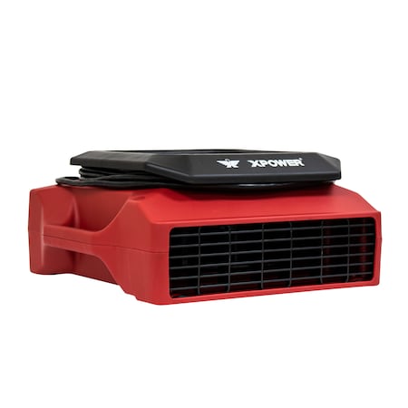 Low Profile Air Mover W/ Power Outlets for Daisy Chain, 1/3 HP, 1050 CFM, 2.8 Amps, 2 Positions, 3 Speeds
