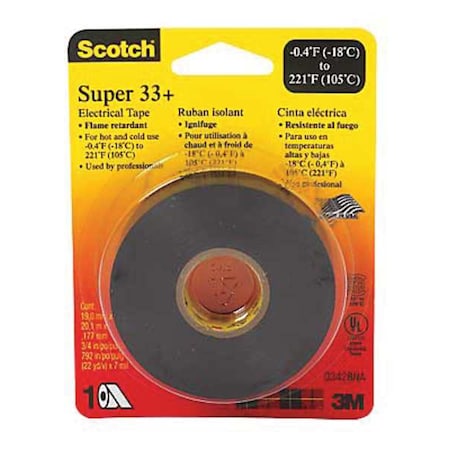 ElectricalTape, Blk, 14-5/8ydL, PK100