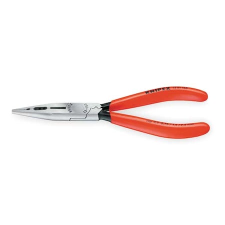 6 1/4 in Long Nose Plier, Side Cutter Dipped Handle