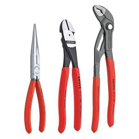 3 Piece Kraft 2 Plastic Grip Plier Set Dipped Handle