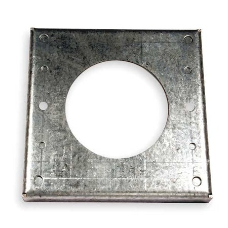 Box Cover, Square Box Type, 1 Gang, Galvanized Steel, Single Receptacle Cover Type