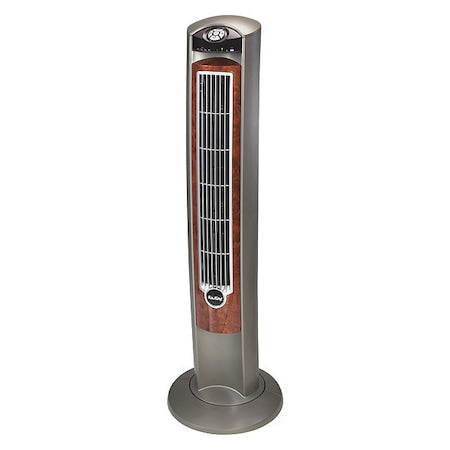 3-1/2" Blade Dia Tower Fan, Oscillating, 3 Speeds, 120VAC, Gray, Remote Control