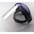 Ratchet Face Shield Assembly, Clear Visor, 8" Height, Ratchet Suspension, Uncoated Lens, Blue