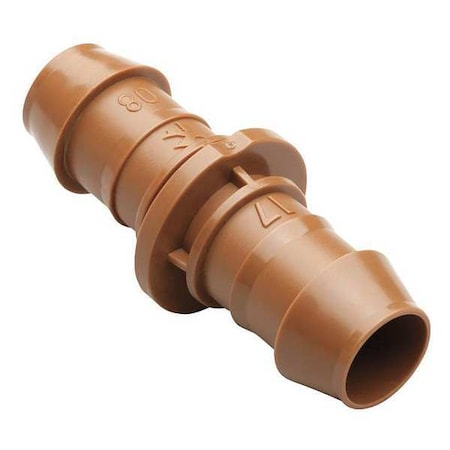 Coupling, 1/2 In. Tubing, Brn, Plastic, PK4