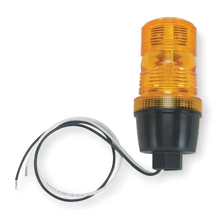 Warning Light, Amber, Strobe Tube, 120V AC, 72 FPM, 2 3/4 in Dia., (F) 1/2 in NPT