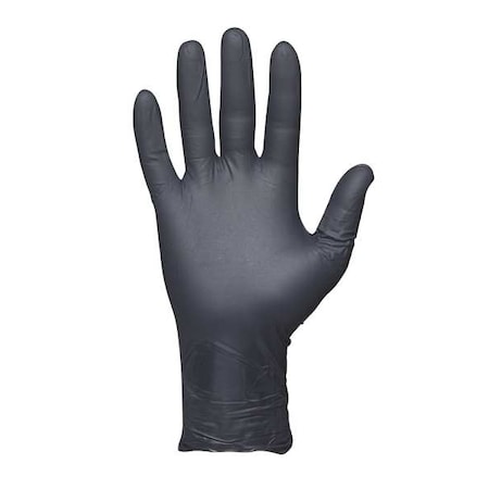 9700PF, Disposable Gloves, 6 mil Palm, Nitrile, Rolled Cuff, Powder-Free, XL (10), 50 PK, Black