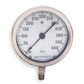 Industrial Pressure Gauge, 0 to 600 psi, 4 1/2 in Dial, 1/4 in NPT, Bottom Location