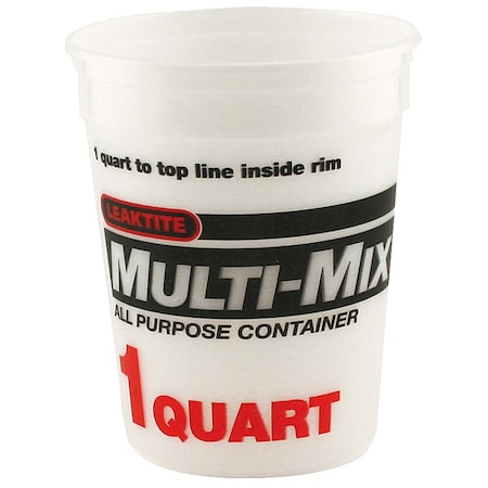 Paint Mix and Measure Container, 1 qt Capacity, HDPE, 24 PK