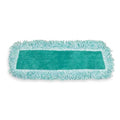 18 in L Dust Mop, Hook-and-Loop Connection, Fringe End, Green, Microfiber, FGQ40820GR00