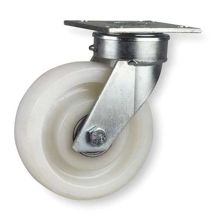 Plate Caster, Rigid, Nylon, 8 in., 2200 lb.