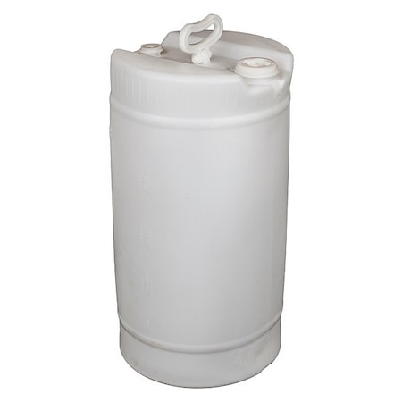 Closed Head Transport Drum, Polyethylene, 15 gal, Unlined, Translucent White