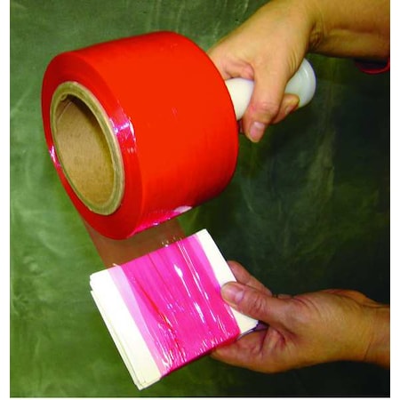 Stretch Wrap, 3" W x 1000 ft. L, 80 ga, Cast Style, Red, Standard Duty