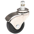 Swivel Stem Caster, Rubber, 2 in., 75 lb.