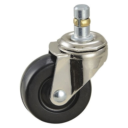 Swivel Stem Caster, Rubber, 2 in., 75 lb.