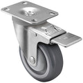 Swivel Plate Caster w/Total-Lock, Polyur, 4in, 300lb