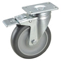 Swivel Plate Caster w/Total-Lock, Polyur, 5in, 315lb