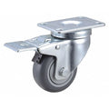 Swivel Plate Caster w/Total-Lock, TPR, 3 in, 210 lb