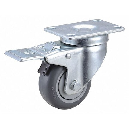 Swivel Plate Caster w/Total-Lock, TPR, 3 in, 210 lb
