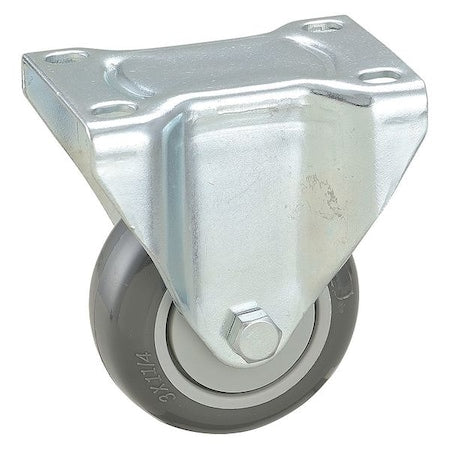 Rigid Plate Caster, 3 in Dia., 250 lb.