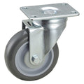 Swivel Plate Caster, 4 in Dia, 300 lb, Gray