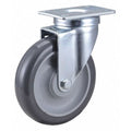 Swivel Plate Caster, 5 in Dia, 315 lb, Gray